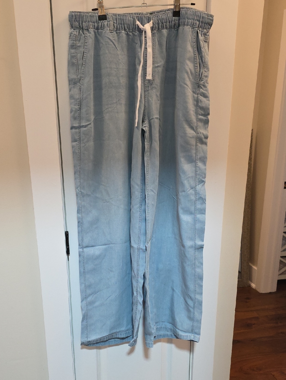 Halara Light Blue Drawstring Wide-Leg Summer Jeans